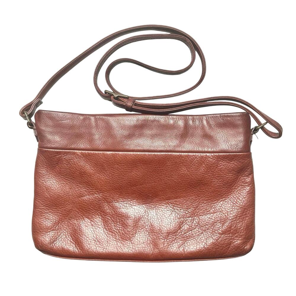 Margot New York | Women | Soft Leather Mahogany Brown Crossbody Purse - Picture 4 of 12